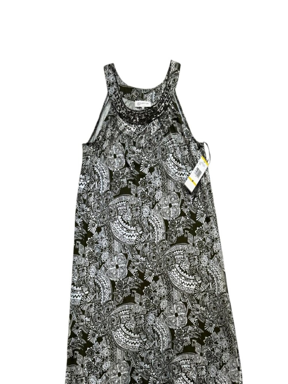 Jones New York Womens M Black White Paisley Floral Sleeveless Dress NWT.